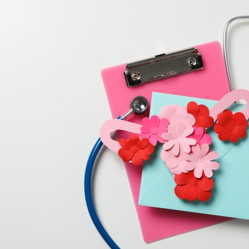 Women's health and women's healthcare concept with uterus